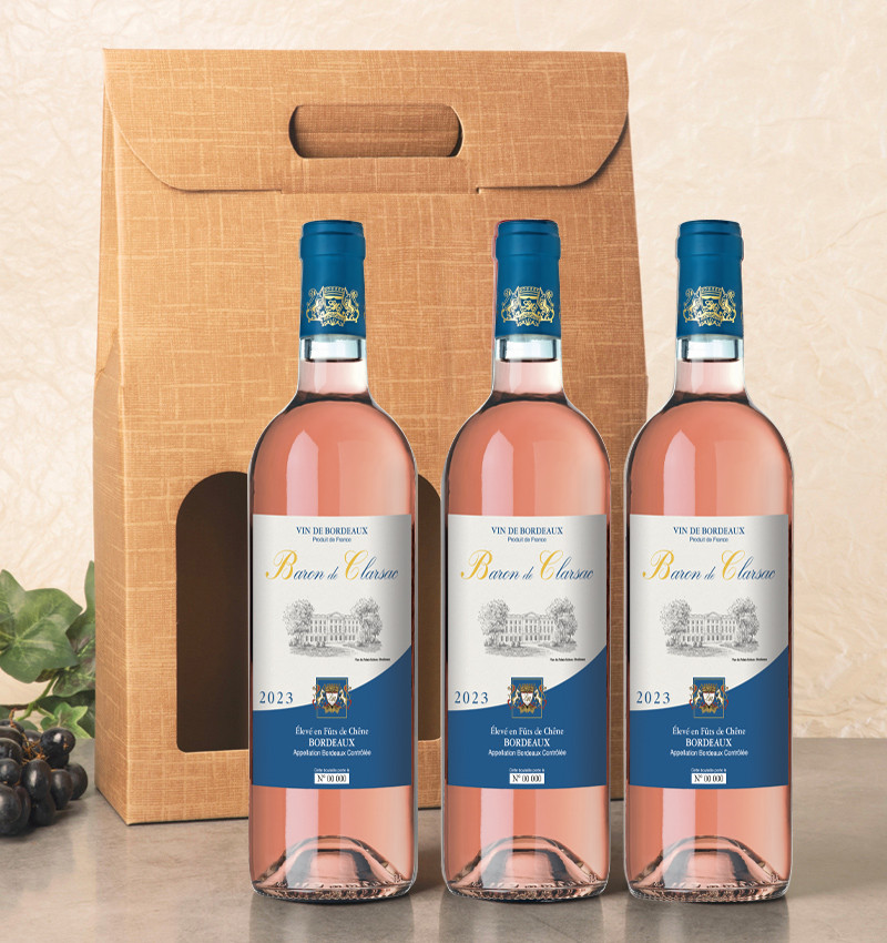 Coffret 3 Baron de Clarsac rosé 2023