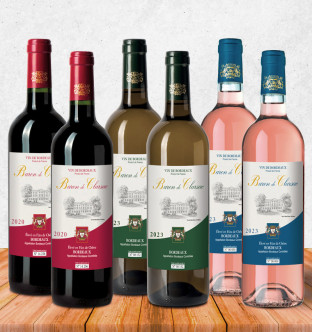 Assortiment  "Baron de Clarsac rouge/blanc/rosé"