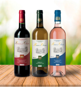 Trio "Baron de Clarsac rouge/blanc/rosé"